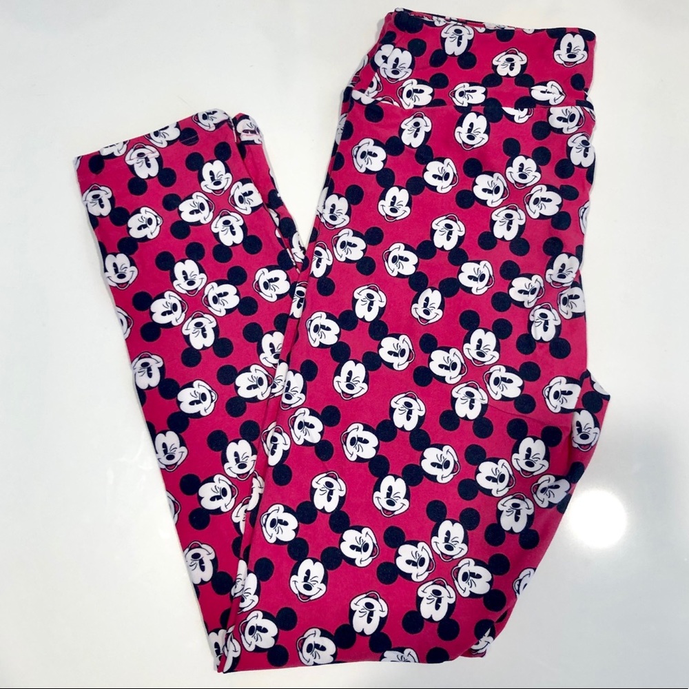 LuLaRoe hot pink Disney leggings- One Size